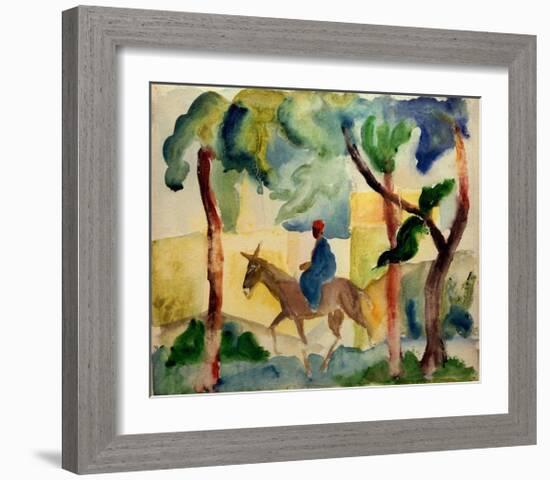 Man Riding on a Donkey-Auguste Macke-Framed Giclee Print