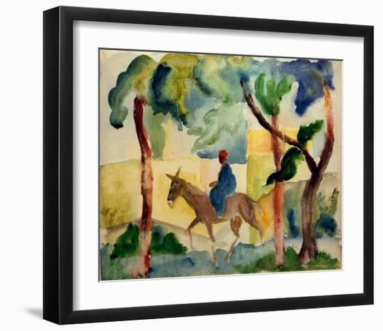 Man Riding on a Donkey-Auguste Macke-Framed Giclee Print