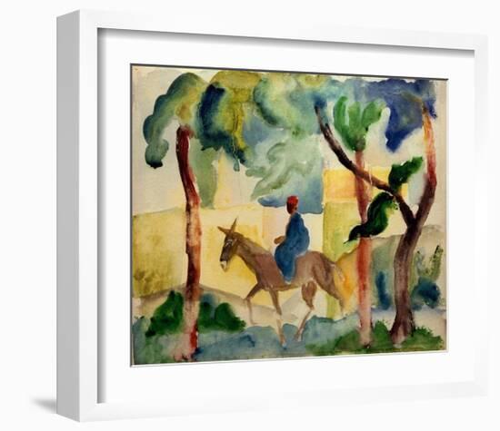 Man Riding on a Donkey-Auguste Macke-Framed Giclee Print