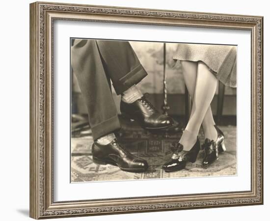 Man's and Woman's Feet and Shoes-null-Framed Art Print