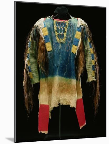 Man's Shirt, Cheyenne, C.1860 (Buckskin, Wool, Ermine Skin and Human Hair)-American-Mounted Giclee Print