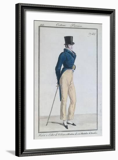 Man's Suit with Velvet Collar, Silk Buttons and Nankeen Trousers, 1816-null-Framed Giclee Print