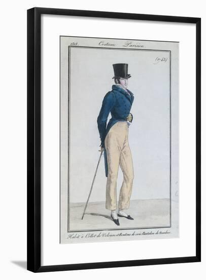 Man's Suit with Velvet Collar, Silk Buttons and Nankeen Trousers, 1816-null-Framed Giclee Print