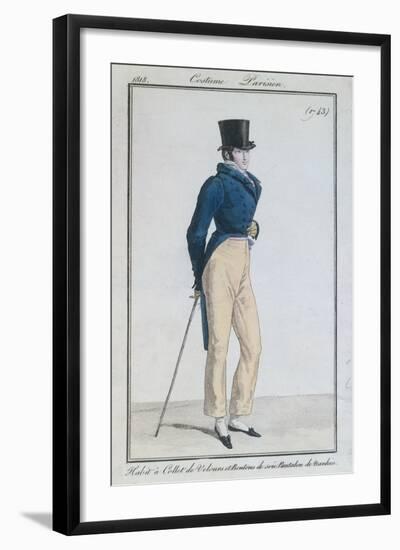 Man's Suit with Velvet Collar, Silk Buttons and Nankeen Trousers, 1816-null-Framed Giclee Print