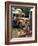 Man Seated with Two Young Boys in Front of a Wildly Painted School Bus, Woodstock Music Art Fest-John Dominis-Framed Photographic Print