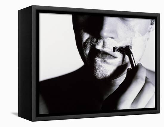 Man Shaving-Mauro Fermariello-Framed Premier Image Canvas