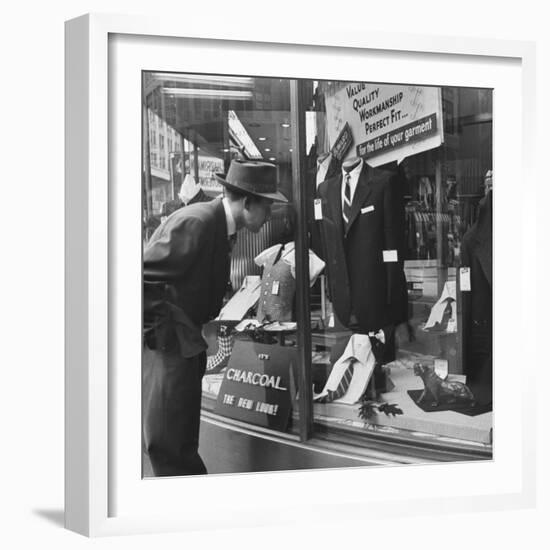 Man Shopping for Clothing-Nina Leen-Framed Photographic Print