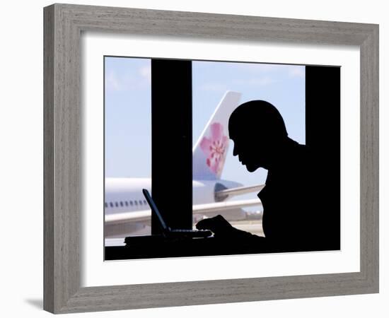 Man Silhouette-Charles Bowman-Framed Photographic Print