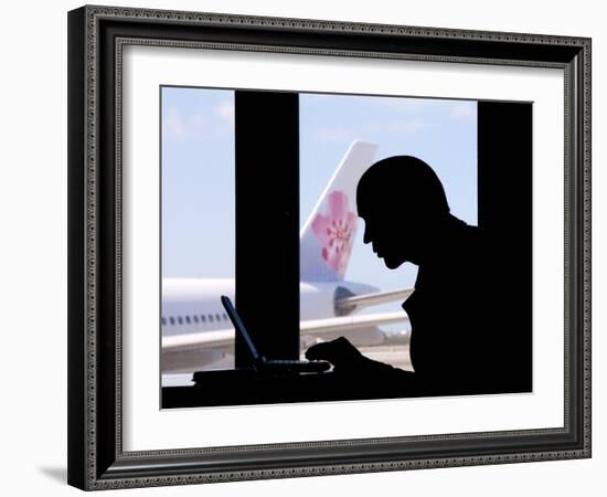 Man Silhouette-Charles Bowman-Framed Photographic Print