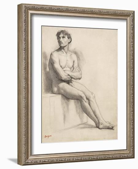 Man Sitting, Nude Study, 1858-Edgar Degas-Framed Giclee Print