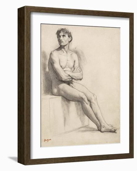 Man Sitting, Nude Study, 1858-Edgar Degas-Framed Giclee Print