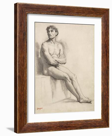 Man Sitting, Nude Study, 1858-Edgar Degas-Framed Giclee Print