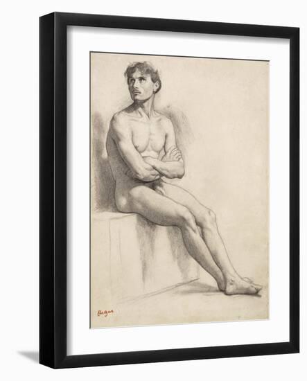 Man Sitting, Nude Study, 1858-Edgar Degas-Framed Giclee Print
