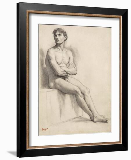 Man Sitting, Nude Study, 1858-Edgar Degas-Framed Giclee Print