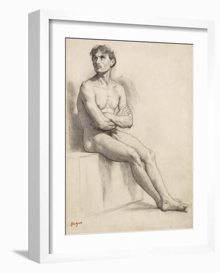 Man Sitting, Nude Study, 1858-Edgar Degas-Framed Giclee Print