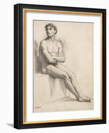 Man Sitting, Nude Study, 1858-Edgar Degas-Framed Giclee Print