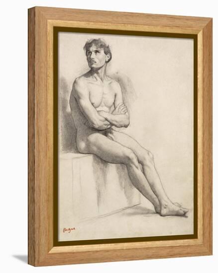 Man Sitting, Nude Study, 1858-Edgar Degas-Framed Premier Image Canvas