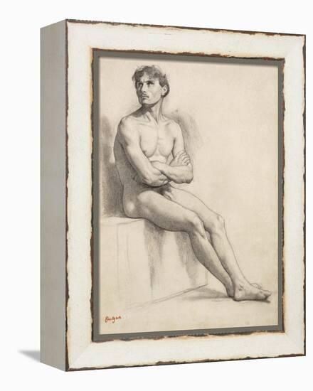 Man Sitting, Nude Study, 1858-Edgar Degas-Framed Premier Image Canvas