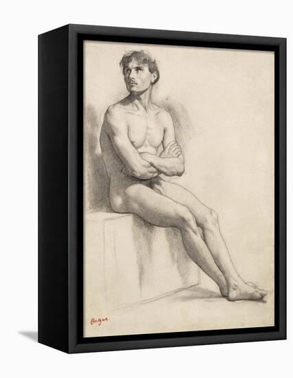 Man Sitting, Nude Study, 1858-Edgar Degas-Framed Premier Image Canvas