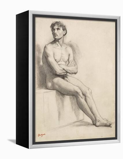 Man Sitting, Nude Study, 1858-Edgar Degas-Framed Premier Image Canvas