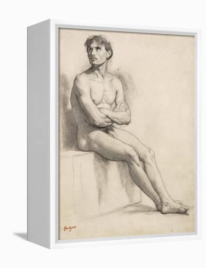 Man Sitting, Nude Study, 1858-Edgar Degas-Framed Premier Image Canvas