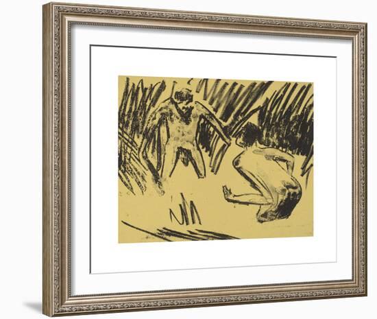 Man Splashing in the Reeds-Ernst Ludwig Kirchner-Framed Premium Giclee Print