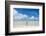 Man standing on a white sand beach in the lagoon of Wallis, Wallis and Futuna, Pacific-Michael Runkel-Framed Photographic Print