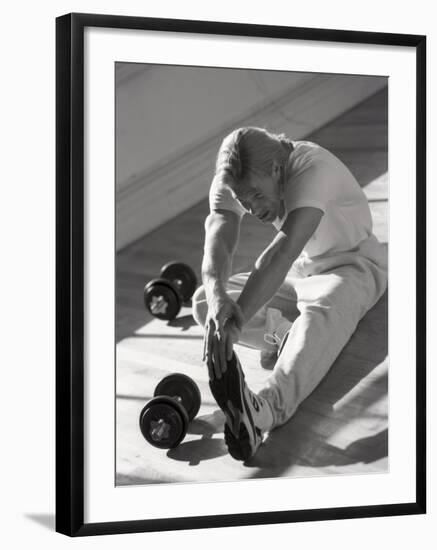 Man Stretching in Gym, New York, New York, USA-Chris Trotman-Framed Photographic Print