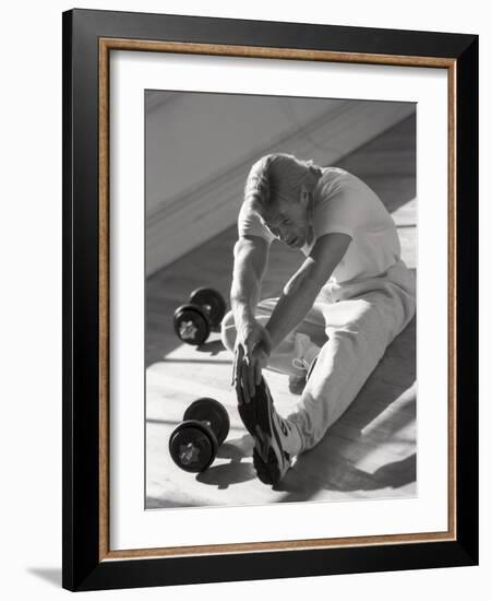 Man Stretching in Gym, New York, New York, USA-Chris Trotman-Framed Photographic Print