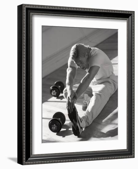 Man Stretching in Gym, New York, New York, USA-Chris Trotman-Framed Photographic Print