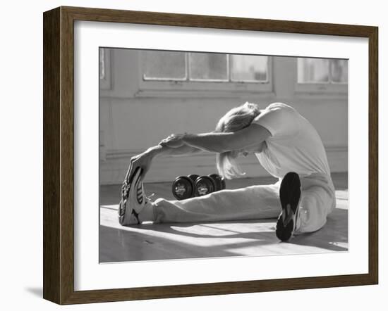 Man Stretching in Gym, New York, New York, USA-Chris Trotman-Framed Photographic Print