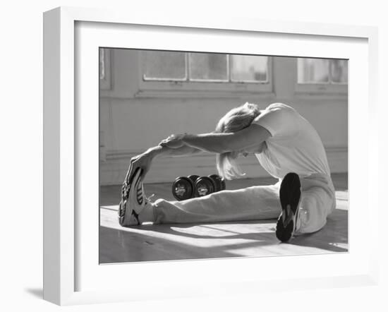 Man Stretching in Gym, New York, New York, USA-Chris Trotman-Framed Photographic Print