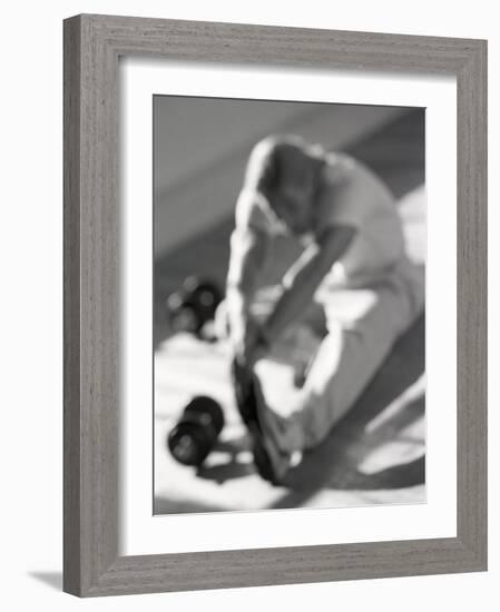 Man Stretching in Gym, New York, New York, USA-Chris Trotman-Framed Photographic Print