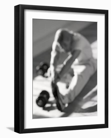 Man Stretching in Gym, New York, New York, USA-Chris Trotman-Framed Photographic Print