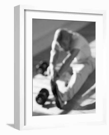 Man Stretching in Gym, New York, New York, USA-Chris Trotman-Framed Photographic Print