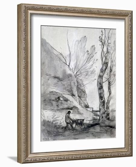 Man Struggling with a Goat, C1816-1875-Jean-Baptiste-Camille Corot-Framed Giclee Print