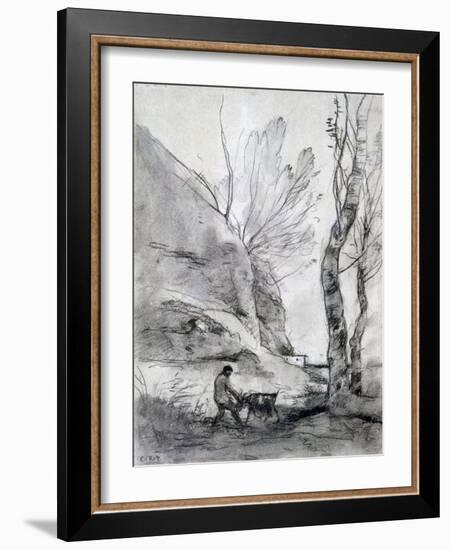 Man Struggling with a Goat, C1816-1875-Jean-Baptiste-Camille Corot-Framed Giclee Print