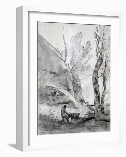 Man Struggling with a Goat, C1816-1875-Jean-Baptiste-Camille Corot-Framed Giclee Print