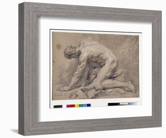 Man Study, 1741 (Drawing)-Jean-Baptiste Oudry-Framed Giclee Print