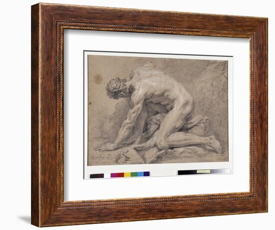 Man Study, 1741 (Drawing)-Jean-Baptiste Oudry-Framed Giclee Print