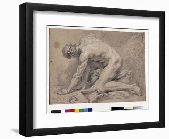 Man Study, 1741 (Drawing)-Jean-Baptiste Oudry-Framed Giclee Print