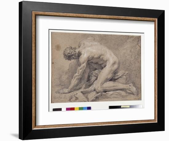 Man Study, 1741 (Drawing)-Jean-Baptiste Oudry-Framed Giclee Print