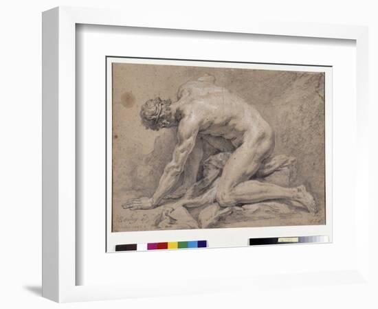 Man Study, 1741 (Drawing)-Jean-Baptiste Oudry-Framed Giclee Print