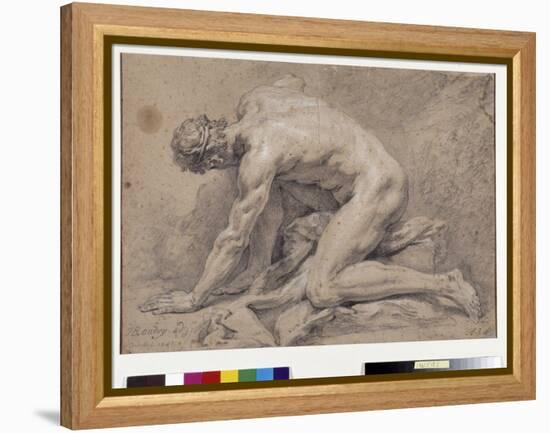 Man Study, 1741 (Drawing)-Jean-Baptiste Oudry-Framed Premier Image Canvas