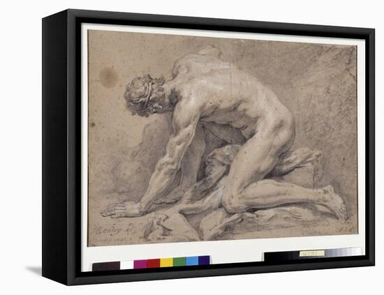 Man Study, 1741 (Drawing)-Jean-Baptiste Oudry-Framed Premier Image Canvas