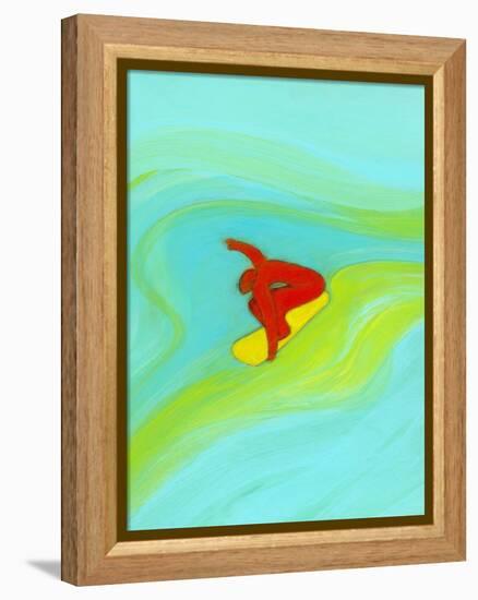 Man surfing-Marie Bertrand-Framed Premier Image Canvas