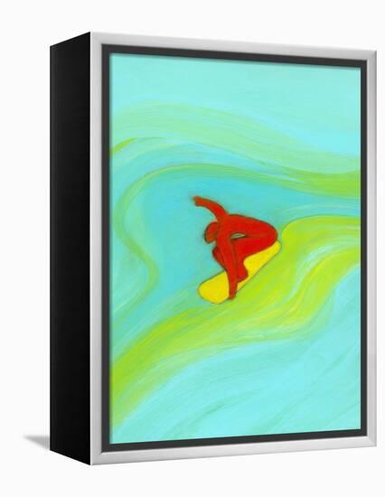 Man surfing-Marie Bertrand-Framed Premier Image Canvas