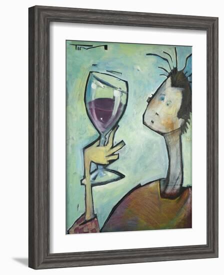 Man Swirls Wine-Tim Nyberg-Framed Premium Giclee Print