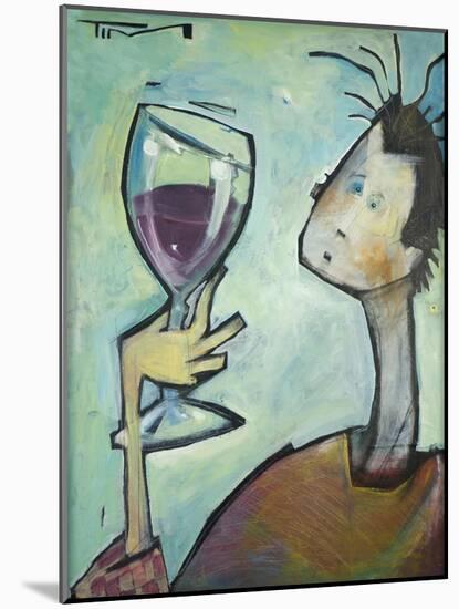 Man Swirls Wine-Tim Nyberg-Mounted Premium Giclee Print