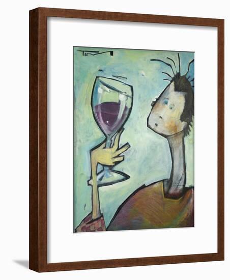 Man Swirls Wine-Tim Nyberg-Framed Premium Giclee Print